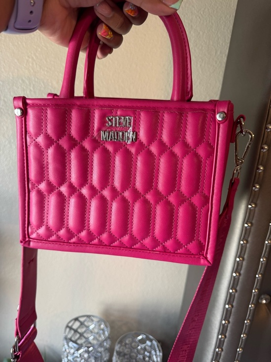 Steve Madden Handbags - Steve Madden Hot Pink Quilted Mini Crossbody Satchel